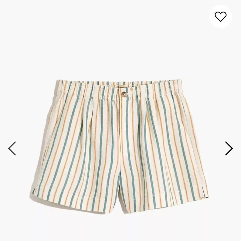 Madewell Linen-Blend Track Shorts‎ in Stripe Small